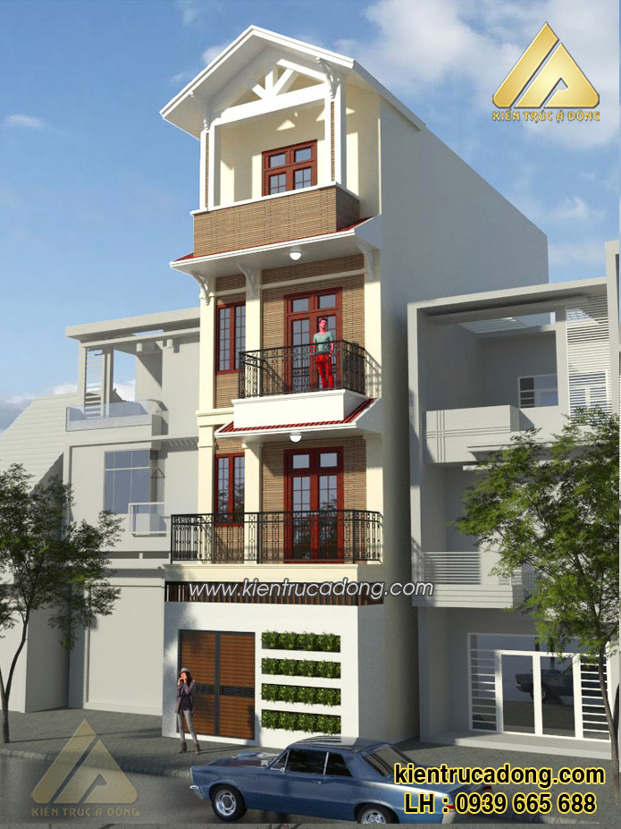 Mẫu thiết kế nhà phố 4 tầng mặt tiền 5m tại TP.HCM