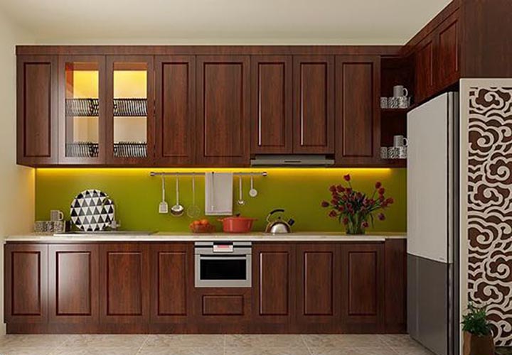 Tủ bếp gỗ xoan đào XD21